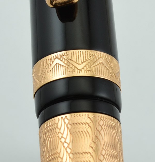 White Oak with Blue Inlay Baron Fountain Pen - Lanier Pens